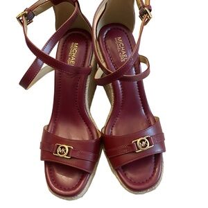 Michael Kors Women's Red Wedge Sandals